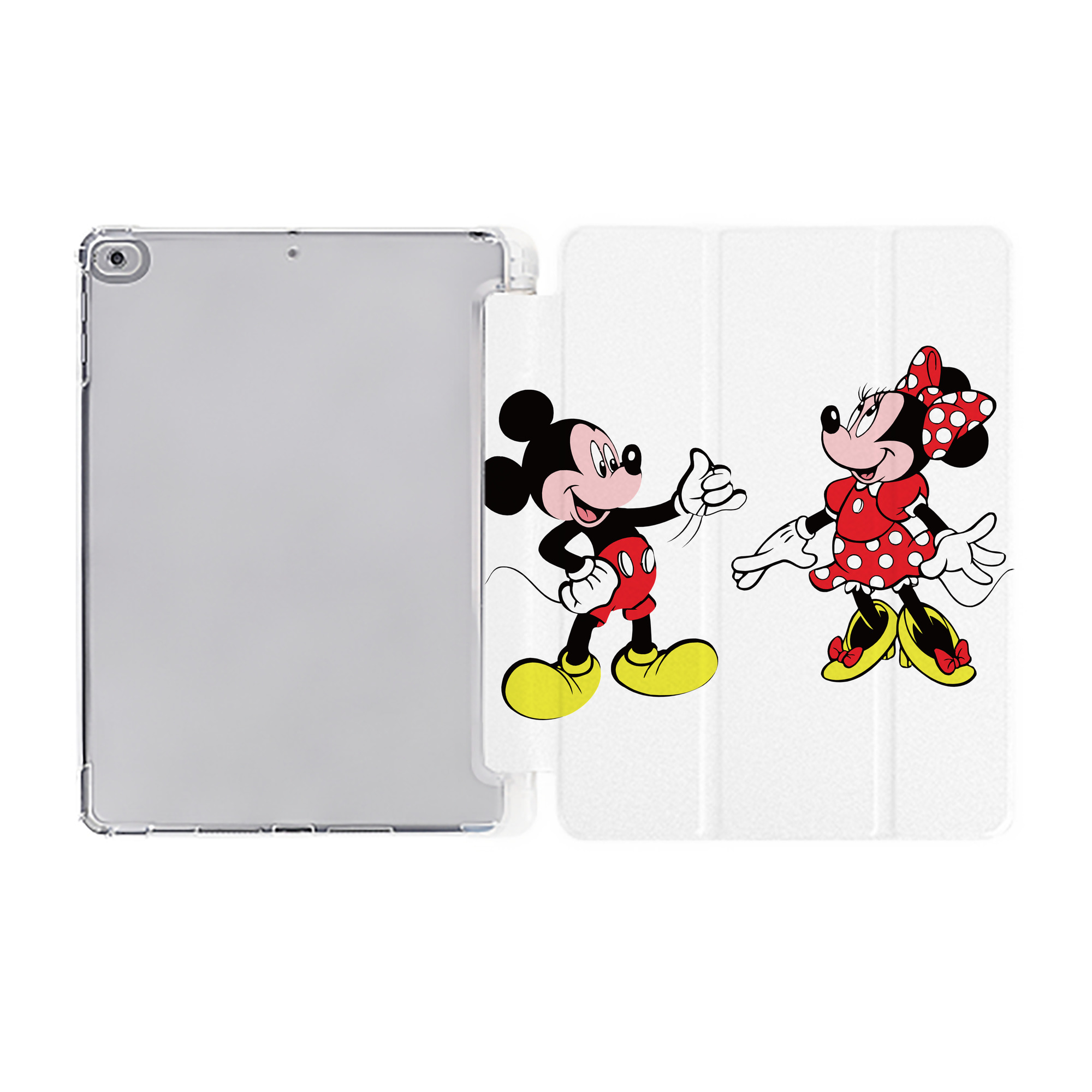 （画像用） ミッキーマウス Mickey Mouse IPad ケース ペン収納付き 三つ折りスタンド PUレザー×シリコン 対応機種9.5/10.5/10.9インチ